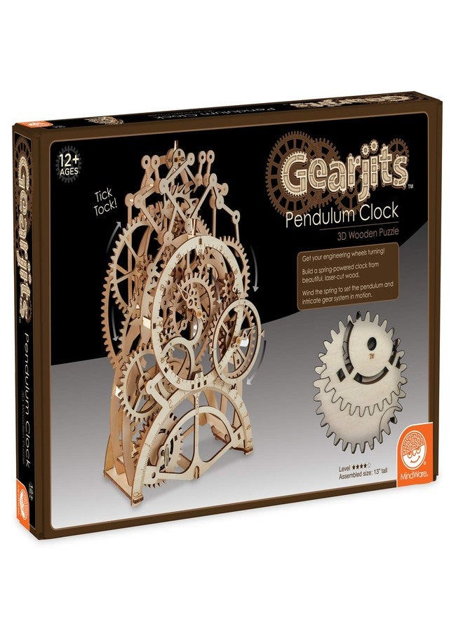 مايندوير ساعة مايند وير جيرجيتس - طقم نموذج ميكانيكي خشبي ثلاثي الأبعاد للمراهقين والبالغين، اصنع ساعتك الخاصة العاملة بتروس متحركة - Image 1